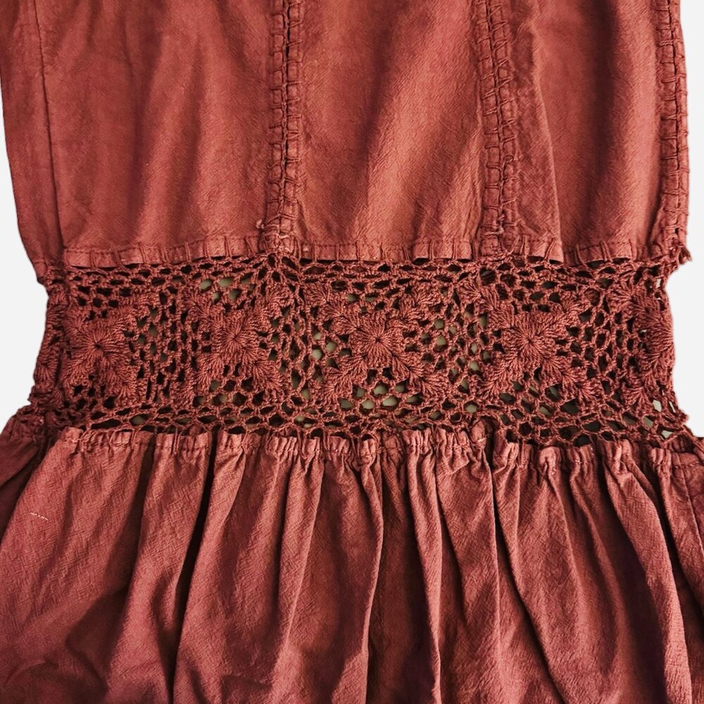 Free People Freya Crochet One Piece Jumpsuit in Brown XL NWT - Picture 12 of 16